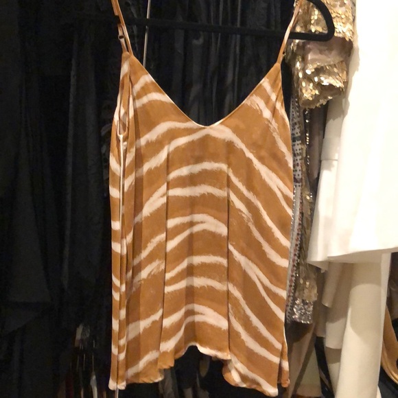 Karina Grimaldi abstract zebra print cami - Picture 1 of 3